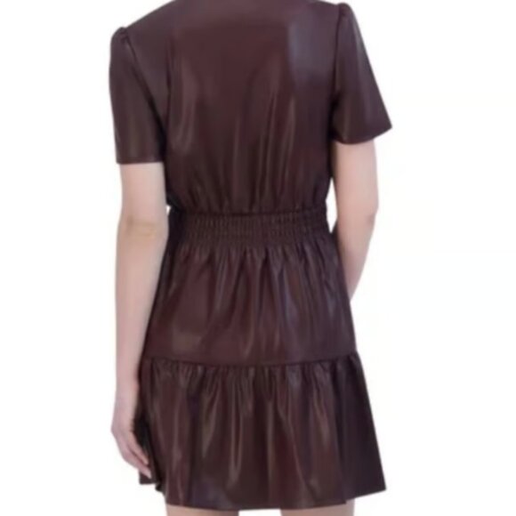 Vigoss Ladies' Faux Leather Dress, Brown, Medium - Picture 3 of 4